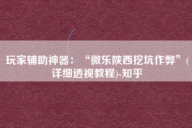 玩家辅助神器：“微乐陕西挖坑作弊”(详细透视教程)-知乎