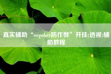 真实辅助“wepoker防作弊	”开挂(透视)辅助教程