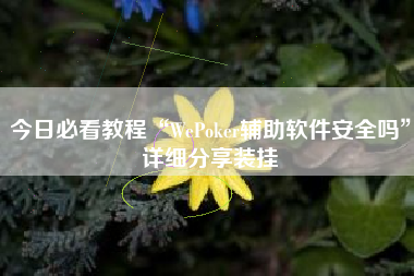 今日必看教程“WePoker辅助软件安全吗”详细分享装挂