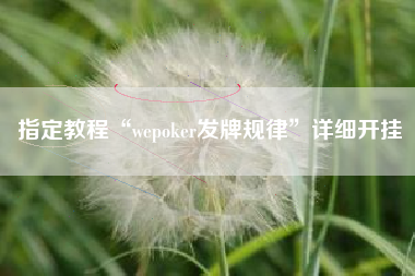 指定教程“wepoker发牌规律”详细开挂