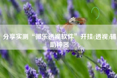分享实测“微乐透视软件”开挂(透视)辅助神器